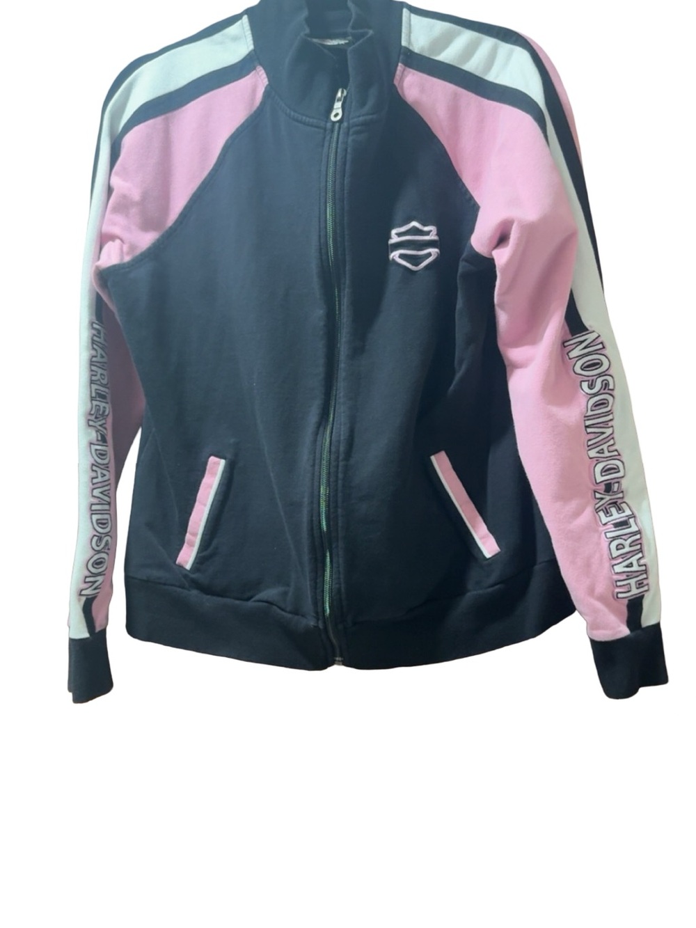 Harley-Davidson Black Pink and White Women's Zip-Up